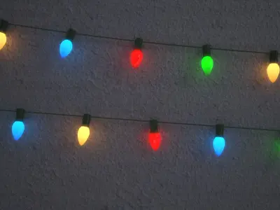 String Christmas Lights V6 Low-poly 3D model