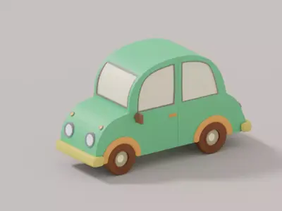 Cartoon Low Poly Car 3D model