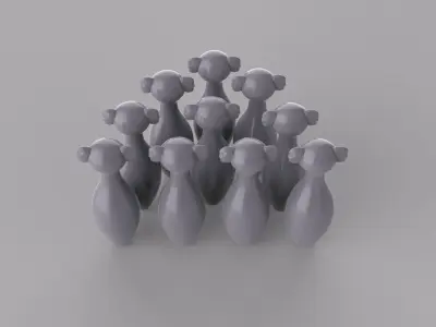 Cartoon Koala Bowling And Ball Bowling Low-poly 3D model