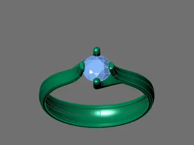 Womens Rings With Stone Ring Ready STL 3DM Models Rings women 3D print model 13