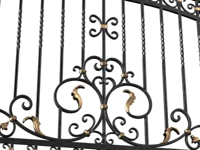 Classic Forged Fence 3D model