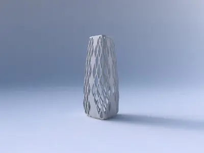 Vase triangle with diagonal grid lattice 3 3D print model