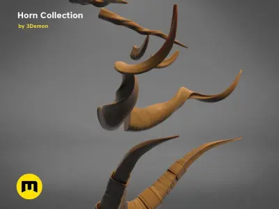 Cosplay horn collection 3D print model