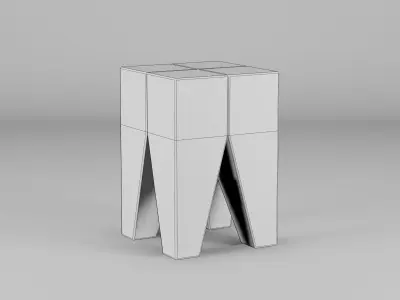 Mars Angled Stump Side Table 30x30x45 Free low-poly 3D model