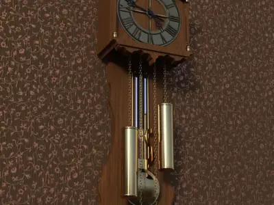 Antique wall clock 3D model