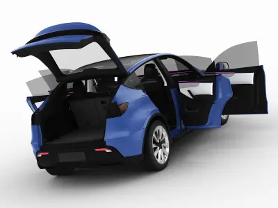 Tesla Model Y 2025 With Interior 3D model 3D model