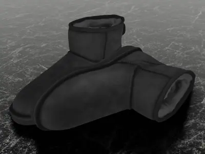 UGG - BLACK 3D SHOES BOOTS Low-poly 3D model