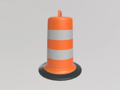 Stylized Low-Poly Cylinder Traffic Barrel Low-poly 3D model