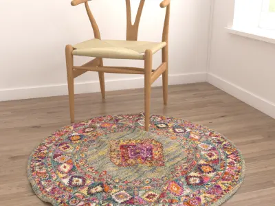 Round Rug Set 164 3D model