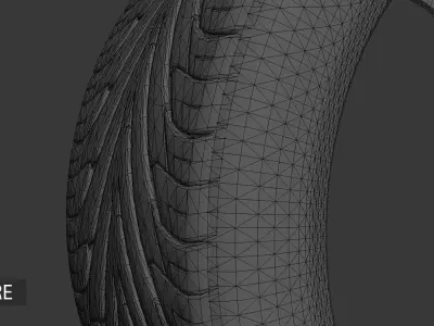 Vehicle Tyre  Low-poly 3D model