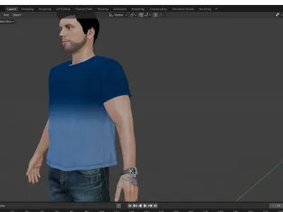 3d Character Benito Tattoo Low-poly 3D model