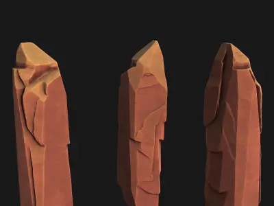 Stylized Rock Model Free low-poly 3D model