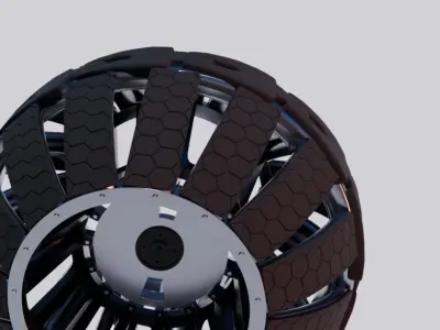 Mars rover wheels 3D model