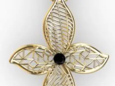 Direct Casting Flower Pendant Texture 3D print model  3D print model