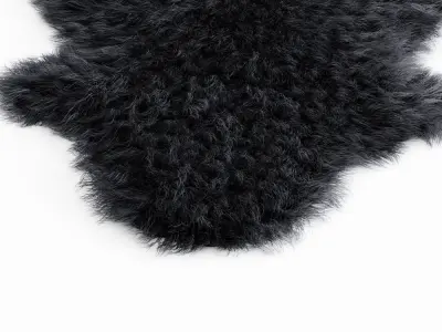 Bedside Sheepskin Rug 04 3D model