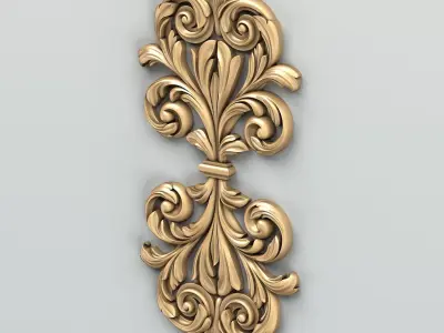 Carved decor central 015 3D model