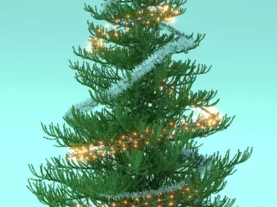 High Poly Christmas Tree Free 3D model