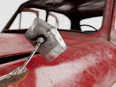 car ruined damaged m407 rusty vintage iv7 Low-poly 3D model