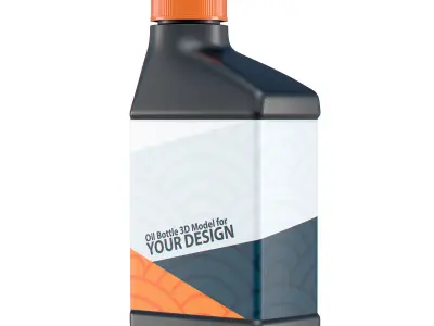 Motor Oil Bottles 4 oz 8 oz 16 oz 32 oz 3D model