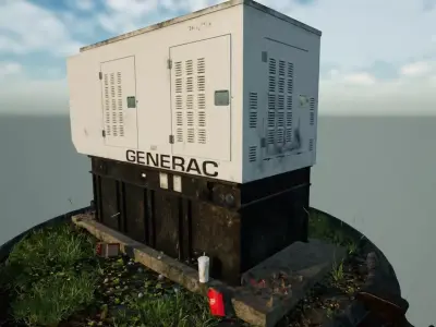 Diesel Industrial Generator - Lift Station Environment asset Low-poly 3D model