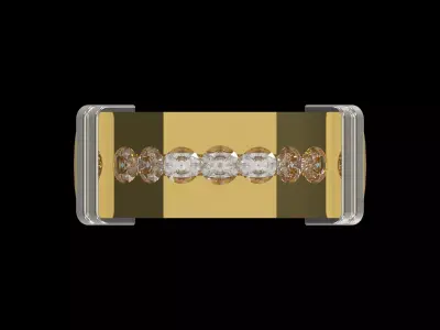Wide Signet Band with Diagonal Diamond Bar model mr0308 3D print model