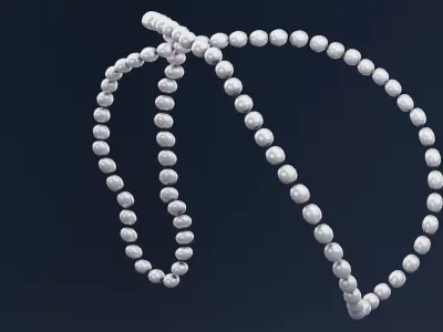 Pearls Necklace  Low-poly 3D model