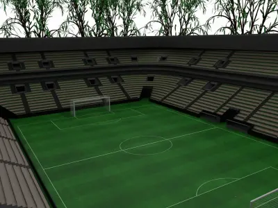 Soccer Stadium Low-poly 3D model shop
