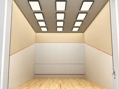 Squash Sport Tennis Court low poly Low-poly 3D model