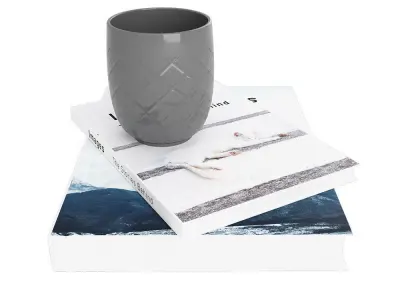 2xBooks and Cup 3D model