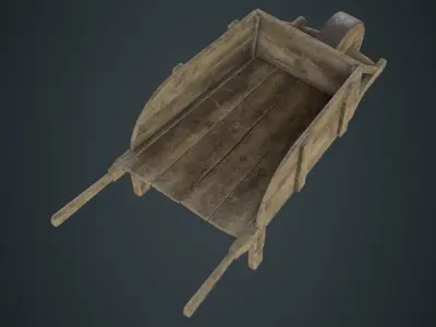 Wheelbarrow 3B Low-poly 3D model