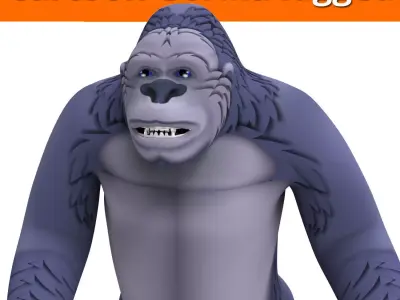 Cartoon gorilla Rigged 3D Models Low-poly 3D model