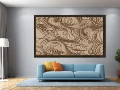 decor set wall panel wall relief mural CNC 58 3D model