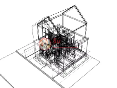 House 7x8m code 636 - Sketchup 3D model 3D model 3D model