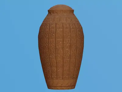 Ornate Clay Urn 3 Low-poly 3D model