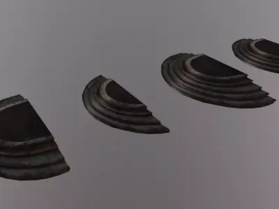 Stairs Art Nouveau Low-poly 3D model