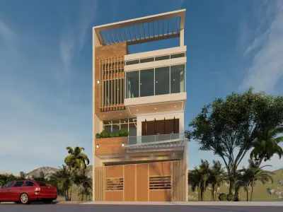 FOUR STOREY RESIDENTIAL BUILDING 3D model