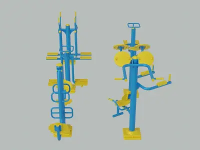 Outdoor Fitness Collection Low-poly 3D model purchase