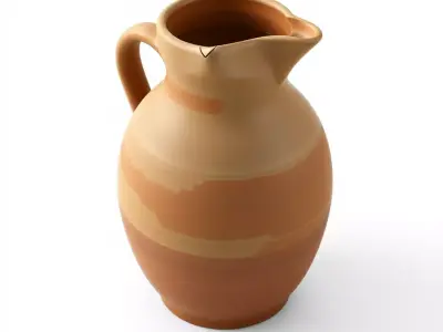 Rustic Terracotta Water Pitcher Low-poly 3D model