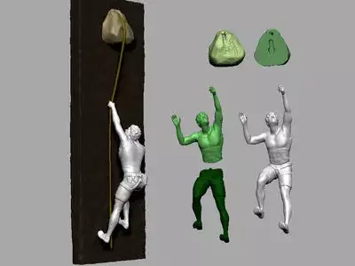 Climber statue wall hanging ornament model 3 3D print model