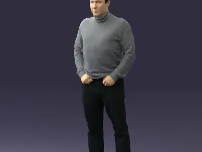 Man in gray sweater 0615 3D model