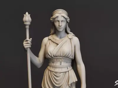 Hera Statue  Low-poly 3D model