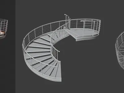 Modern Spiral Stairs Asset Pack 3D model