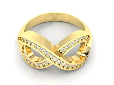 Ring M47 The luxury female ring with gems wedding 3D print model
