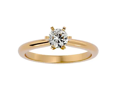 Solitaire ring model 3D print model 11
