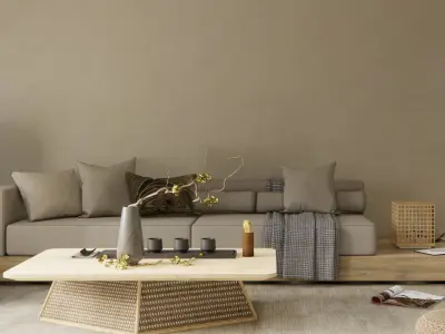 Wind Quiet Room Living 3D model