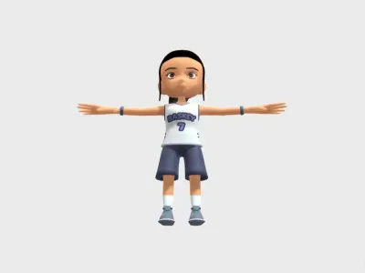 Sports Basket ball Player Girl Low-poly 3D model