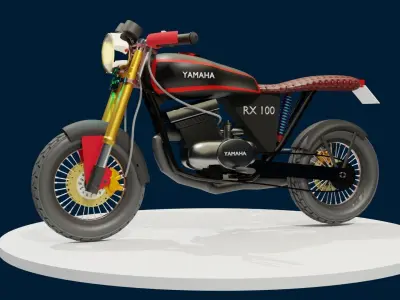 RX 100 BIKE MODIFIED MODEL Low-poly 3D model