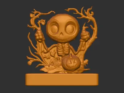 cute skull hallowen decoration 3D print model