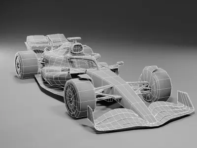 Formula 1 Red Bull Max Verstappen Low Poly and High Poly RB18 Low-poly 3D model