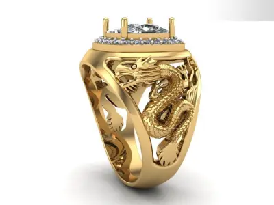 The Dragon Ring 3D print model